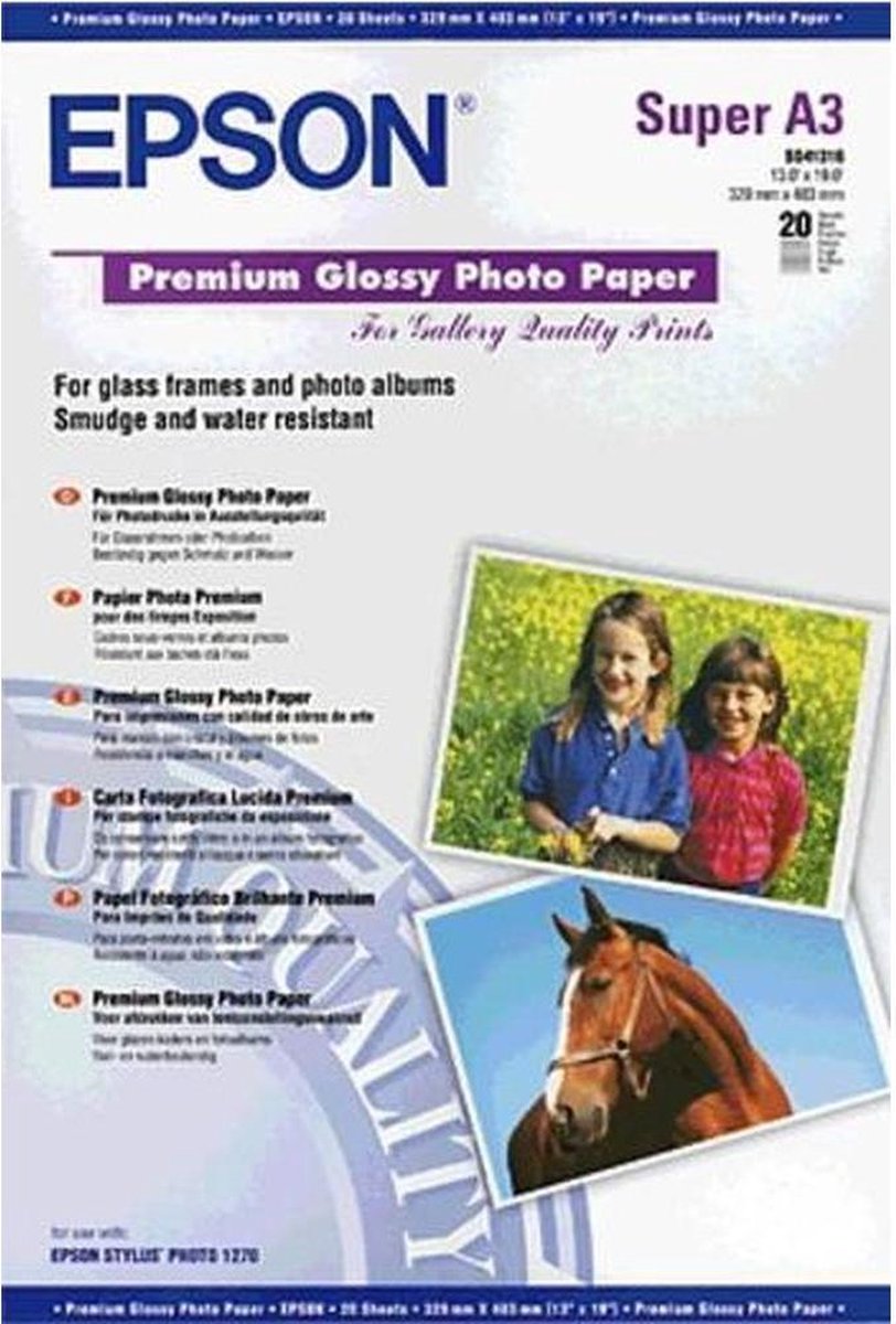 Epson Fotopapier S041316 Premium Glossy A3+ 250g/qm weiß VE=20 Blatt