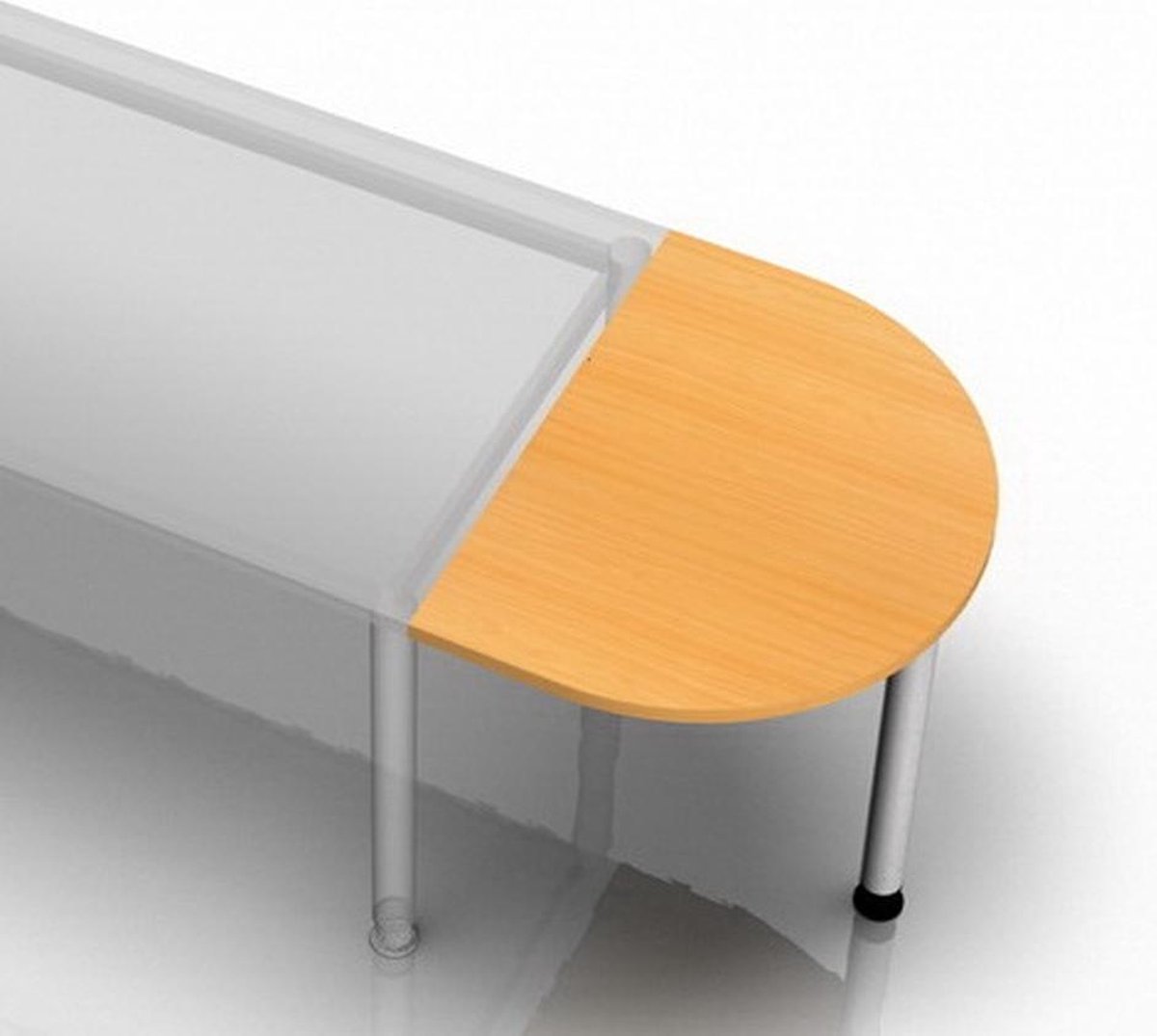 mcbuero.de Anbautisch mit Fuß 60x80cm Buche