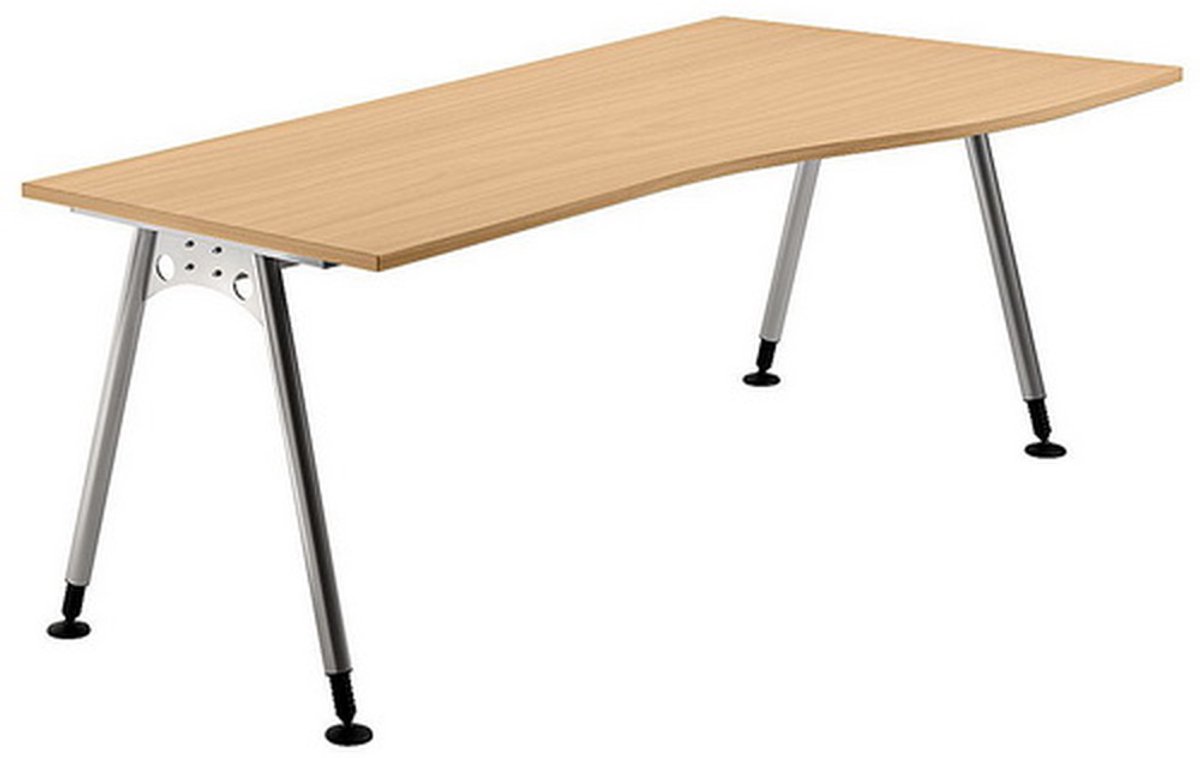mcbuero.de Schreibtisch A-Fuß 180x100/80cm Buche