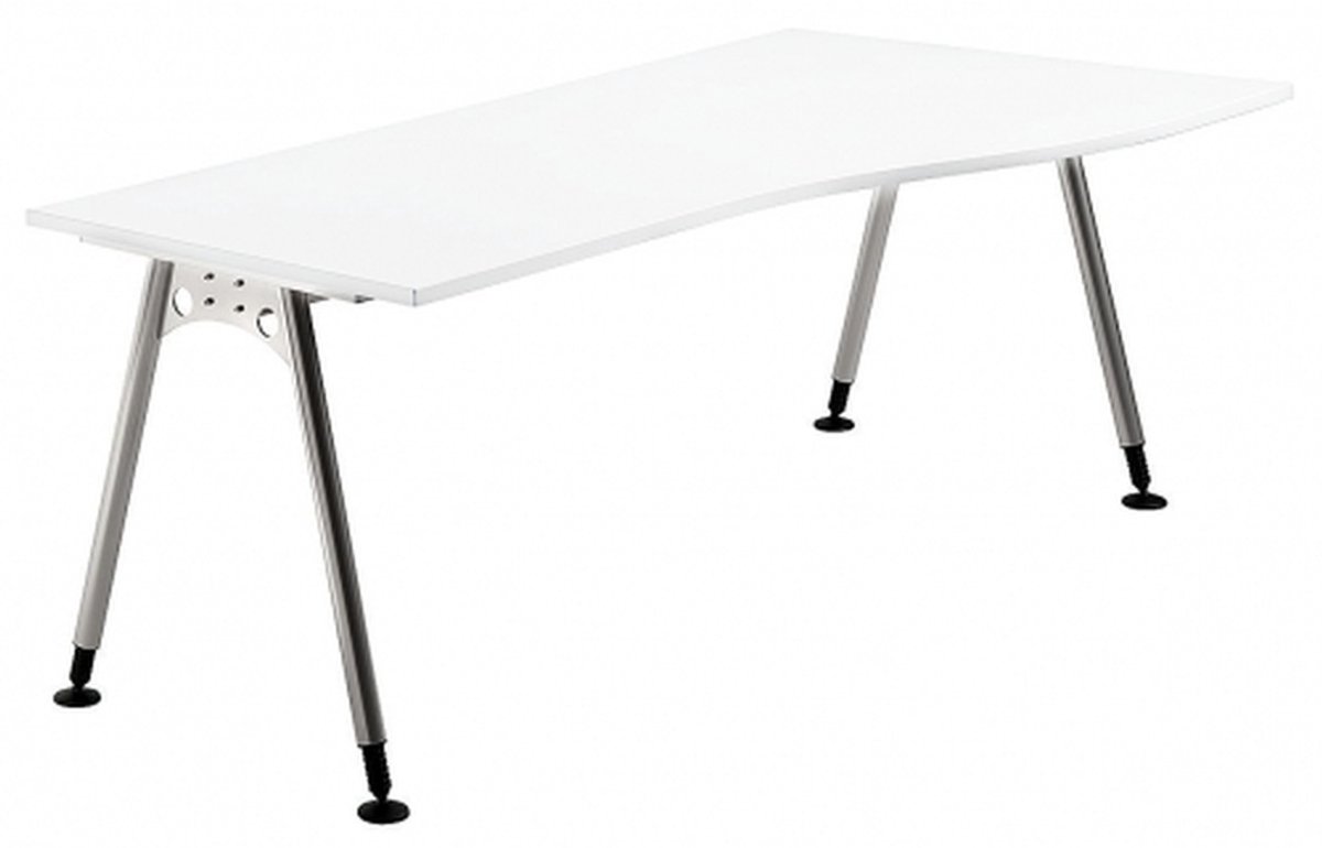 mcbuero.de Schreibtisch A-Fuß 180x100/80cm Weiß