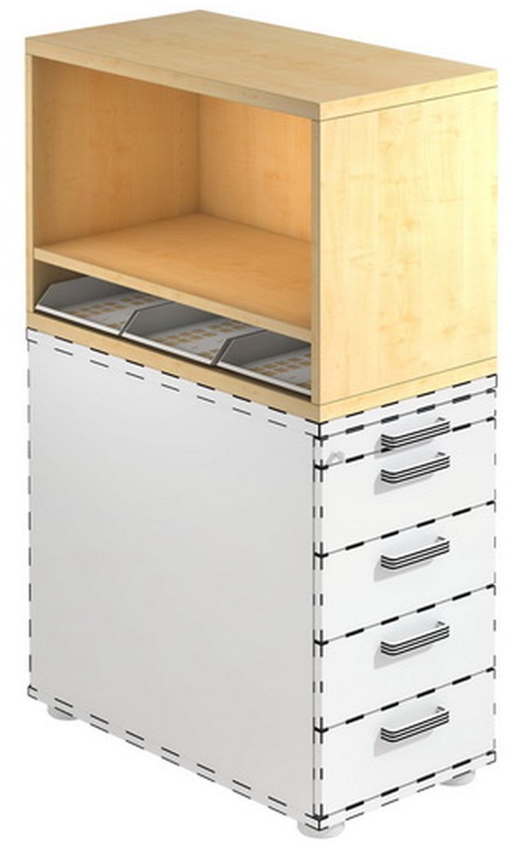 mcbuero.de Containeraufsatz BxTxH 42,8x80x53cm Ahorn