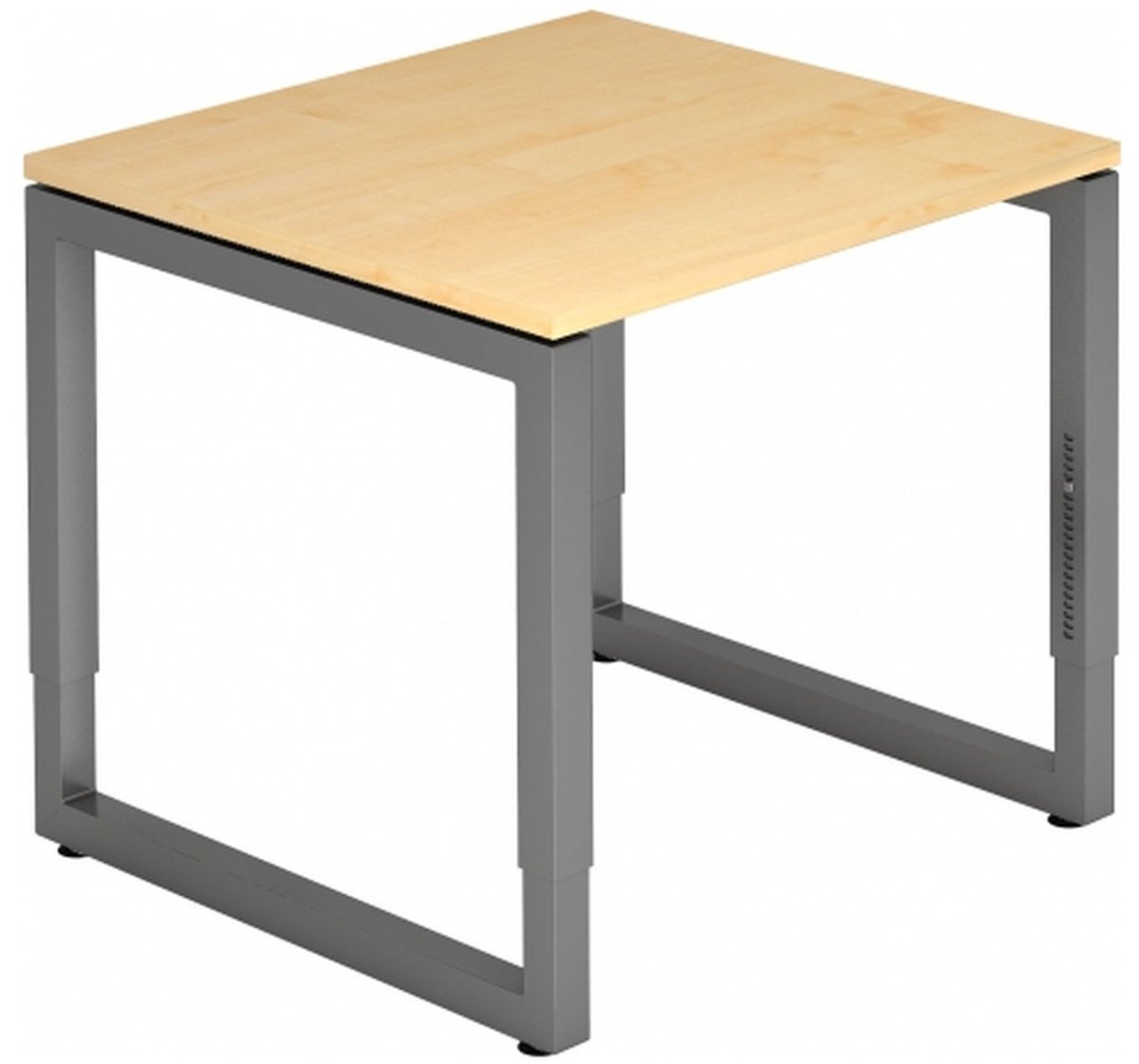 mcbuero.de Schreibtisch O-Fuß eckig 80x80cm Ahorn/Graphit