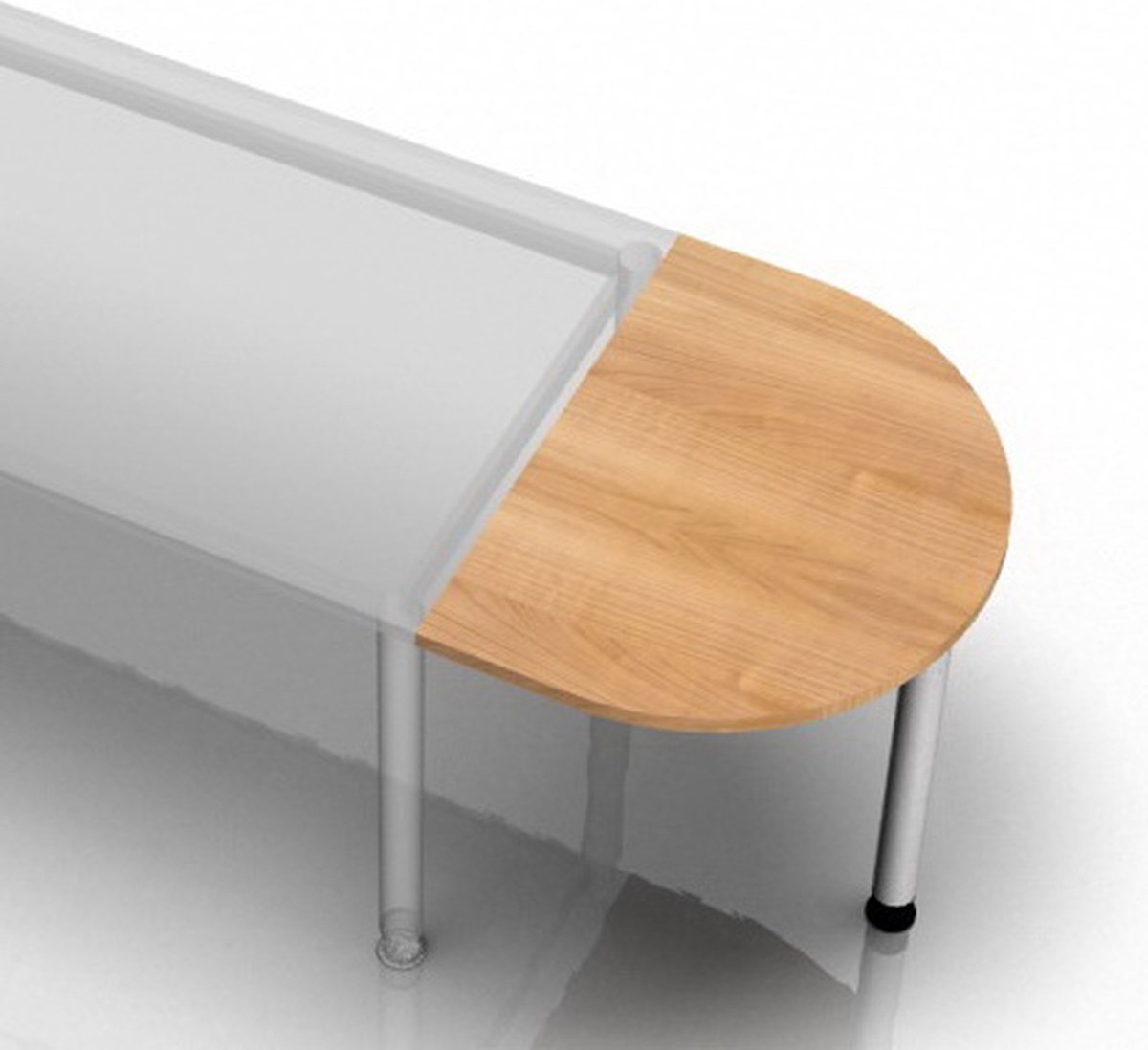 mcbuero.de Ansatztisch für Schreibtische Serie B 600x800x25mm mit Stüt
