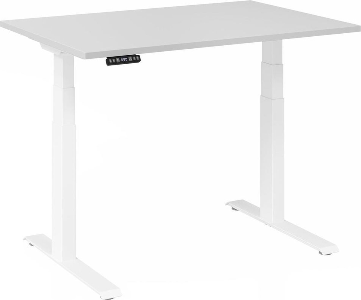 mcbuero.de Schreibtisch el 120x80cm weiß/grau