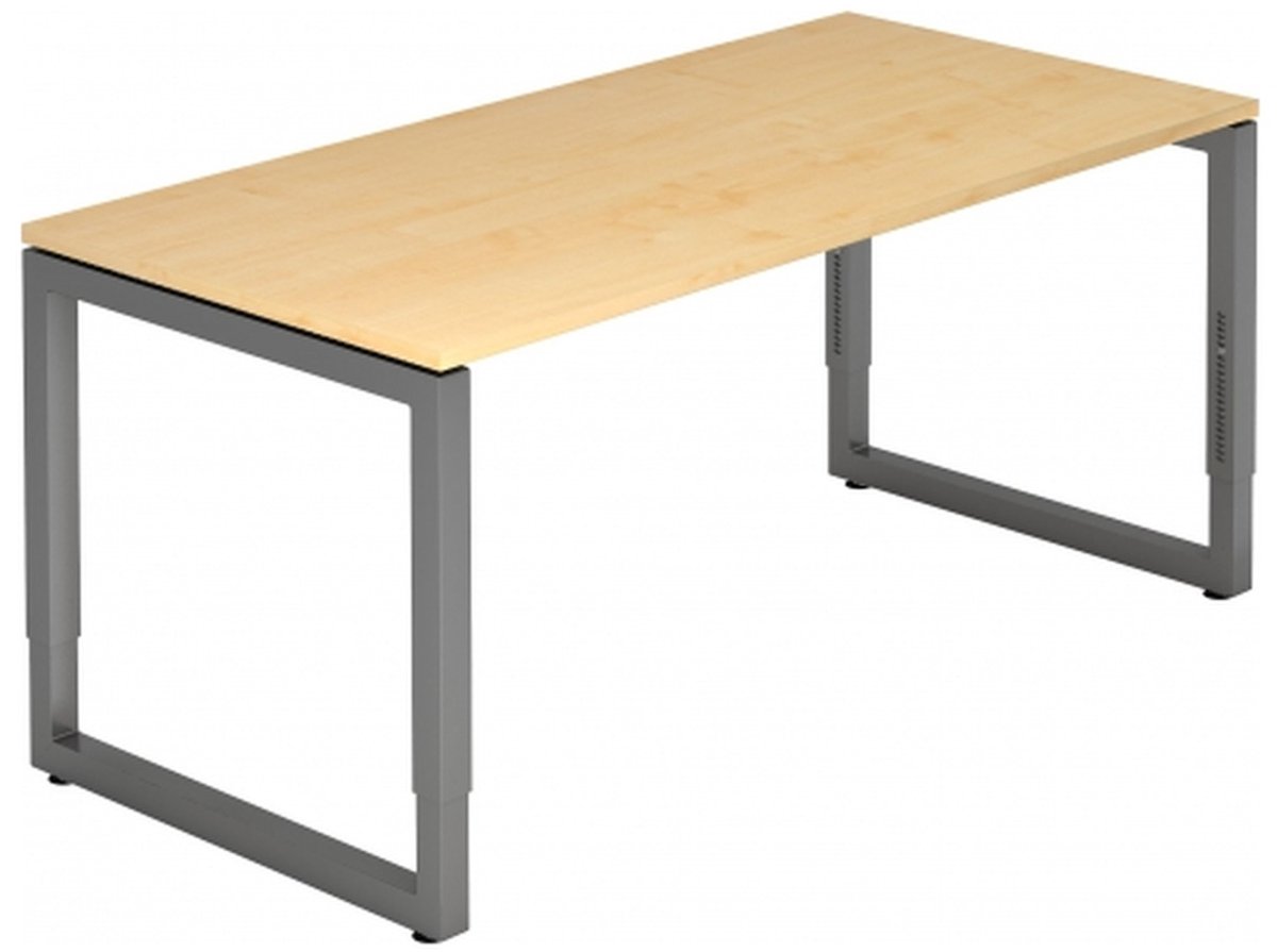 mcbuero.de Schreibtisch O-Fuß eckig 160x80cm Ahorn/Graphit