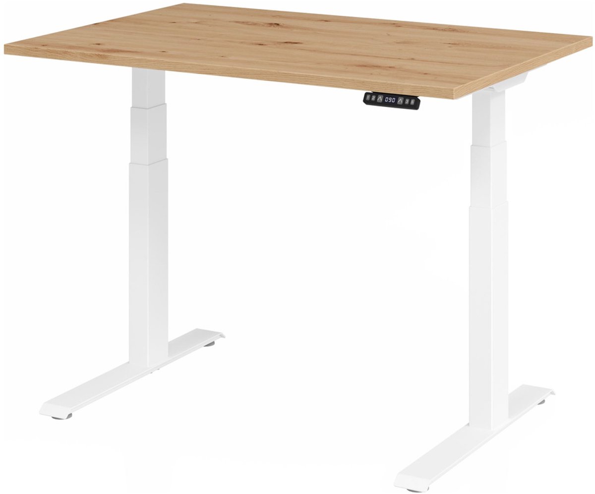 mcbuero.de Schreibtisch el 120x80cm weiß/asteiche