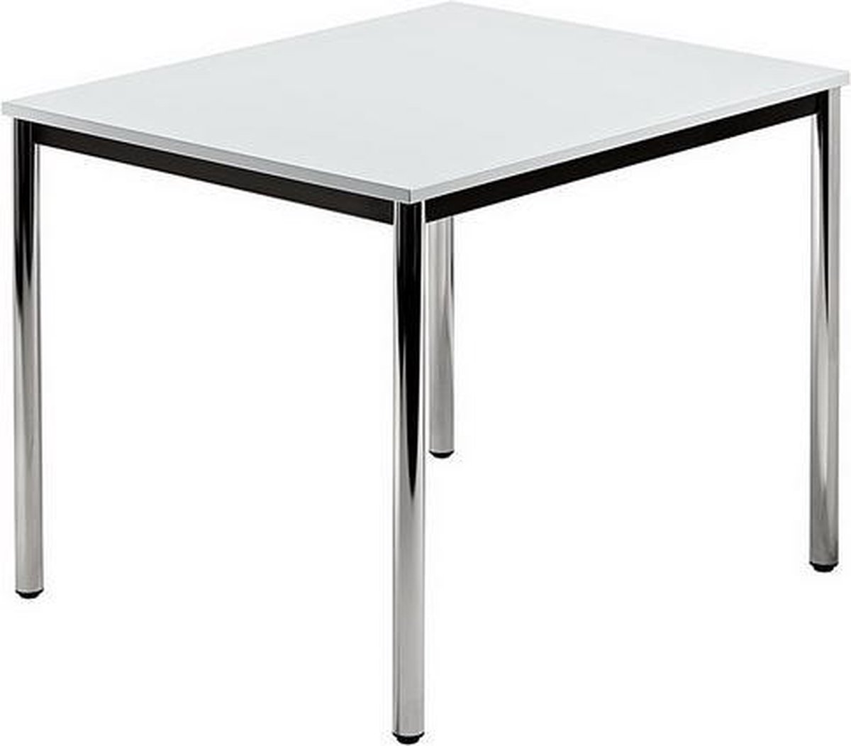 mcbuero.de Besprechungstisch Rundfuß 80x80 Grau/Chrom
