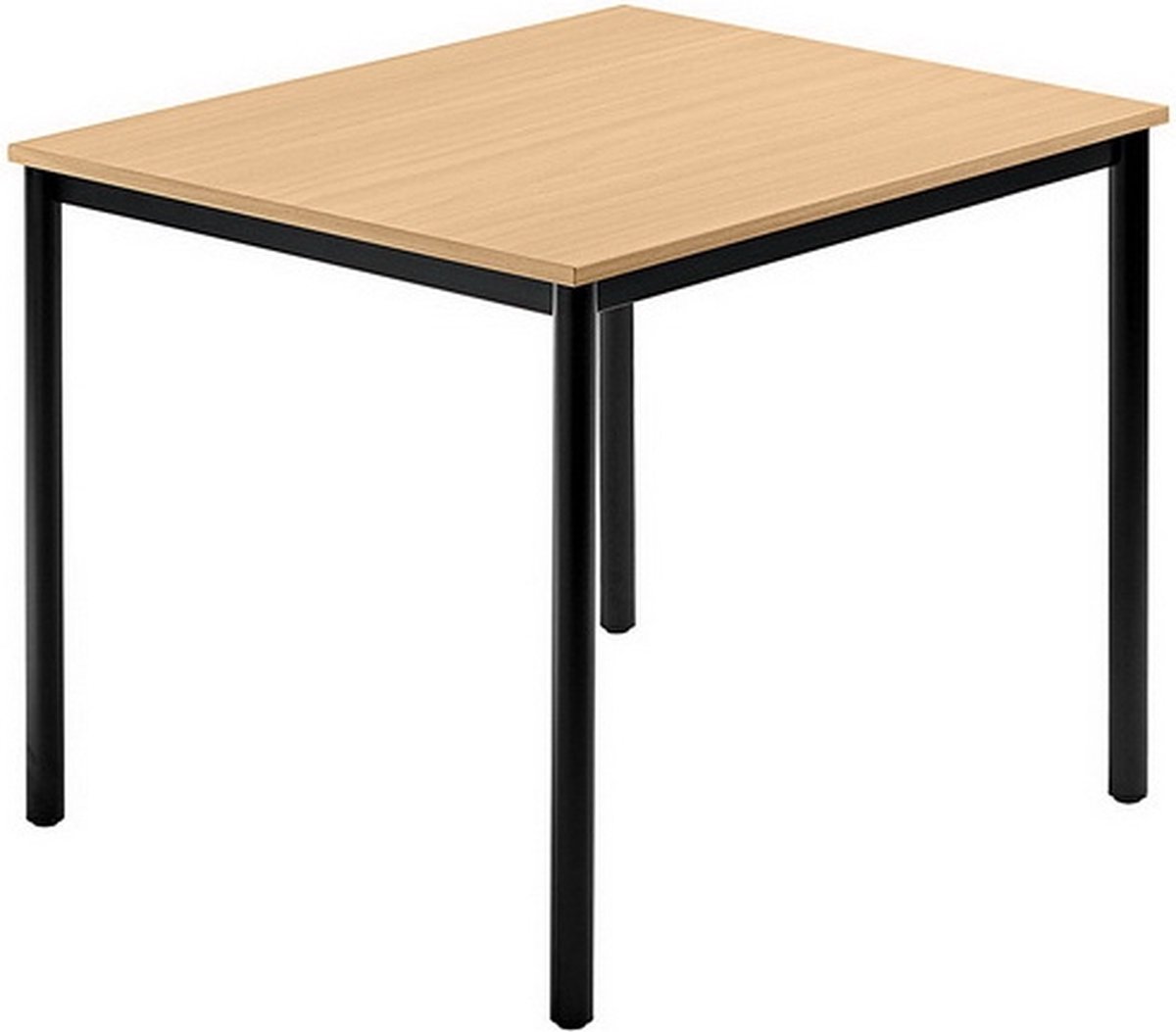 mcbuero.de Besprechungstisch 800x800mm Buche Fuß Rundrohr schwarz