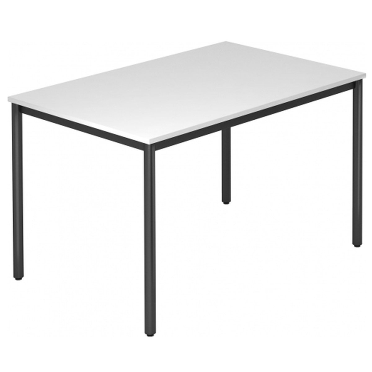 mcbuero.de Besprechungstisch Rundfuß 120x80 Weiß/Schwarz