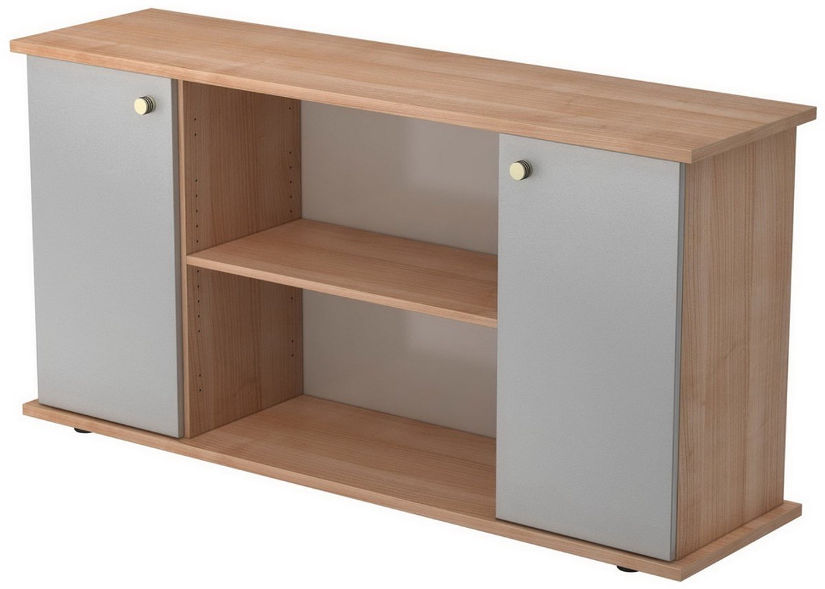 mcbuero.de Sideboard SB 2OH 2 Türen BxTxH 166,1x44,8x84cm Griff SG Nus