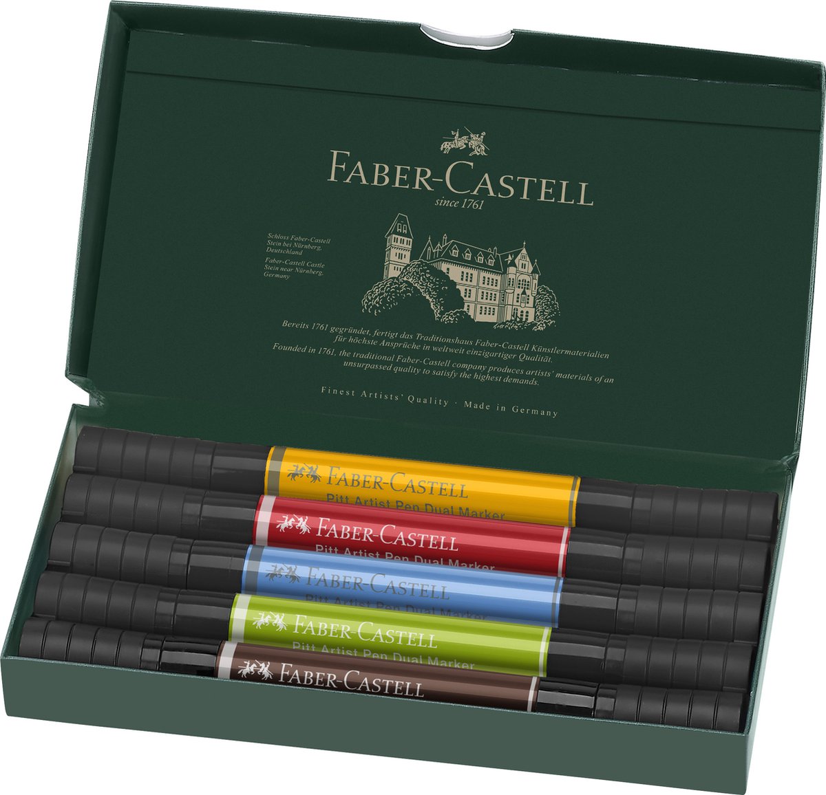 5 x FABER CASTELL Künstlertuschemarker Pitt Artist Pen Dualmarker - 5e