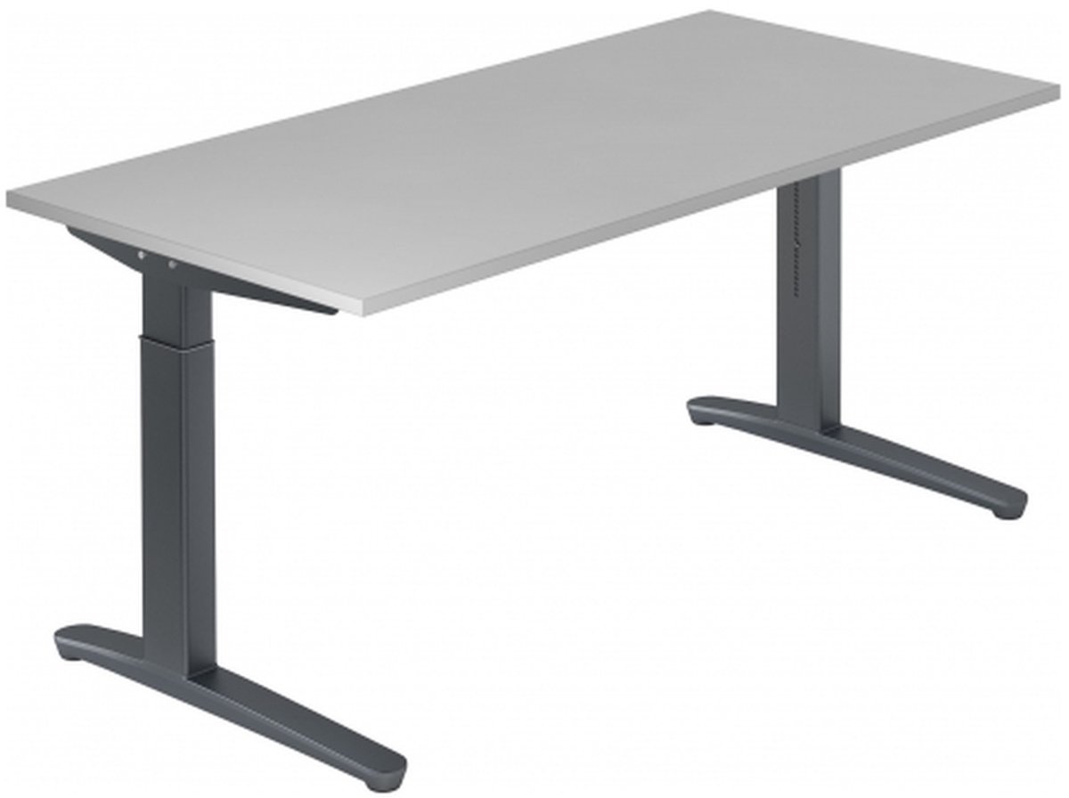 mcbuero.de Schreibtisch C-Fuß 160x80cm Grau/Graphit