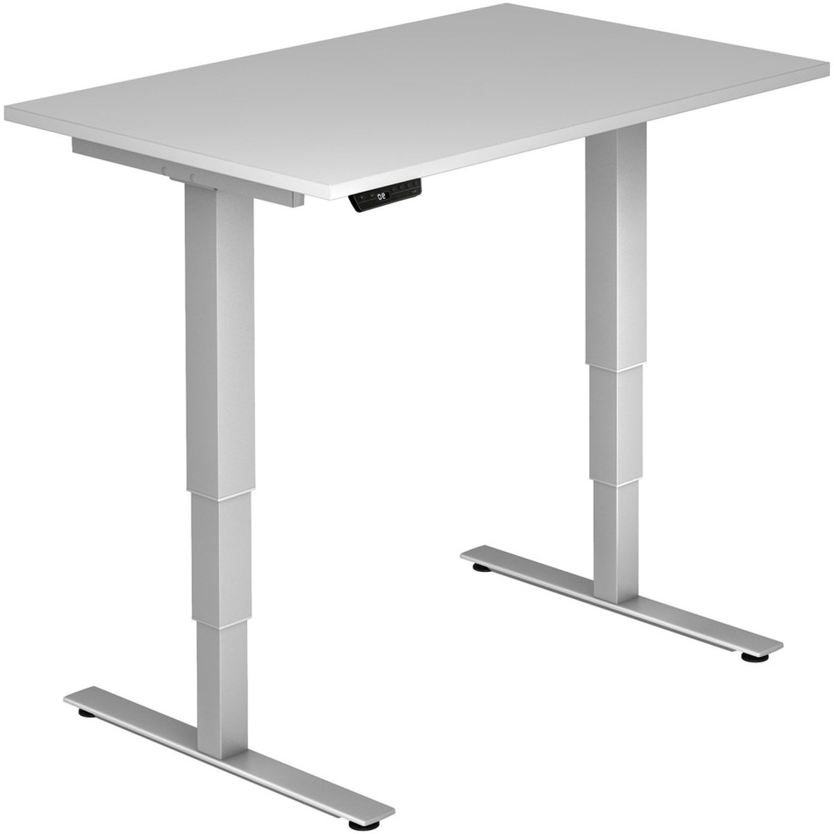mcbuero.de Schreibtisch 120x80x62-127cm grau/silber elektrisch höhenve