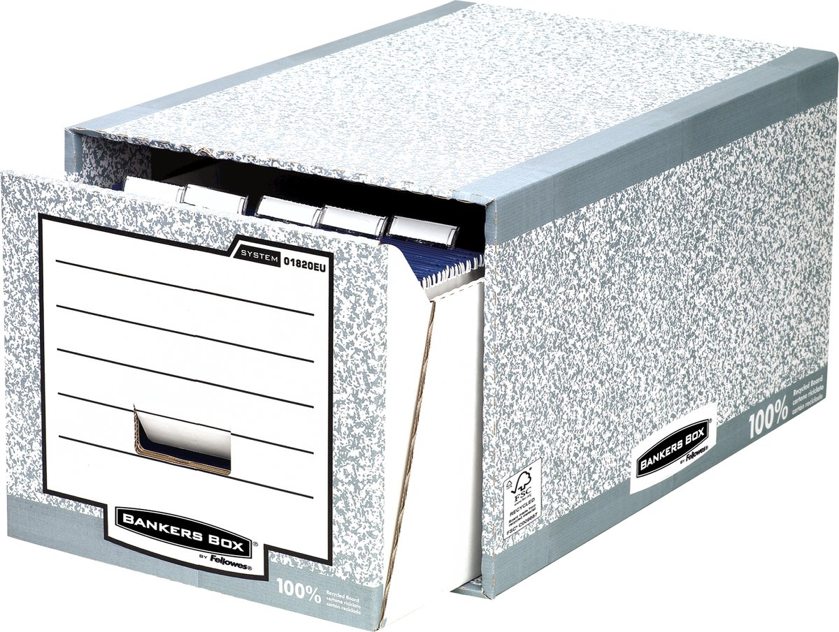 5 x Bankers Box Schubladen Archiv System BxHxT 39x31x56,8cm grau