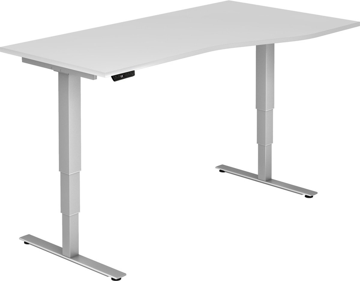 mcbuero.de Sitz-Steh-Schreibtisch elektrisch 180x100/80 -128,5cm Weiß/