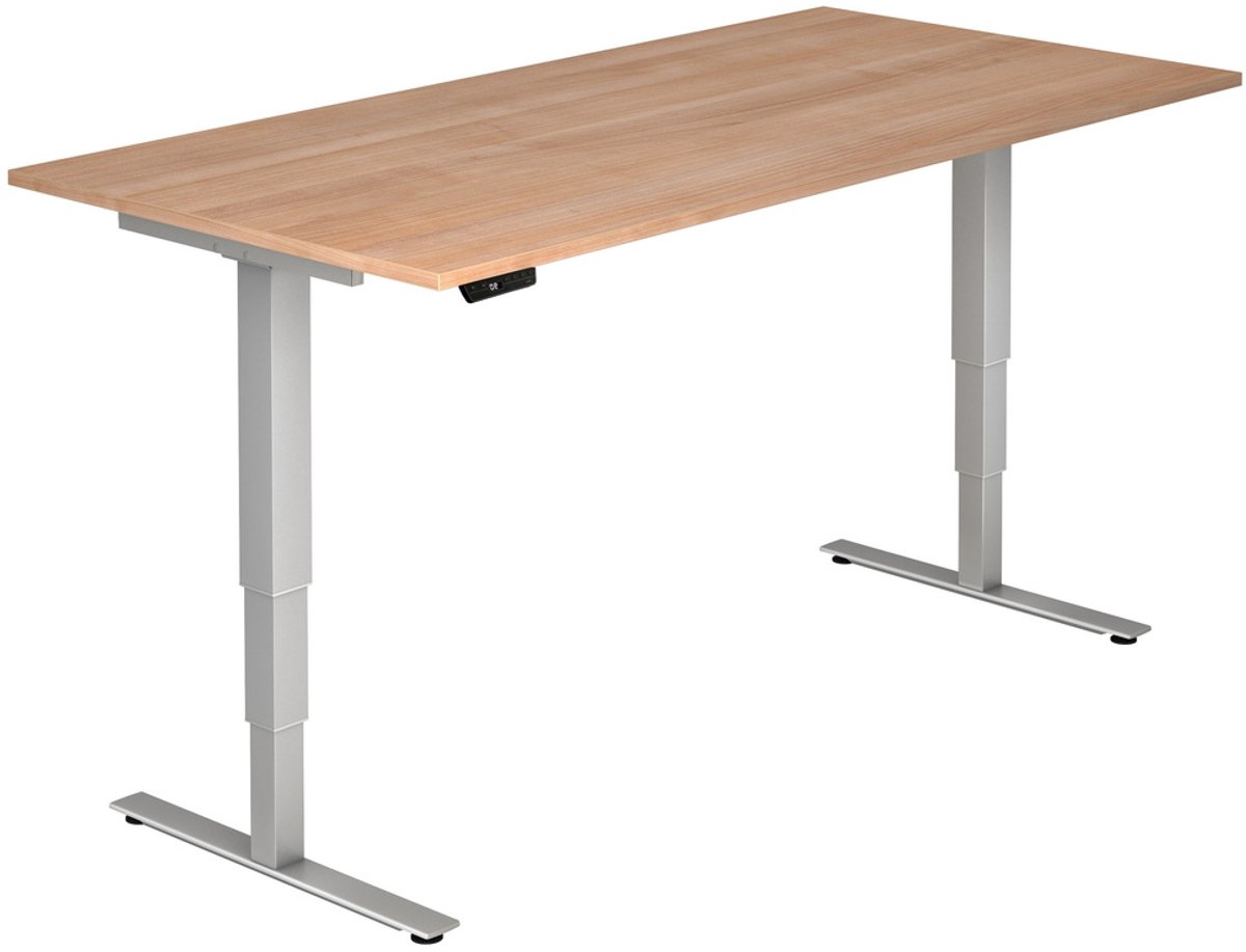 mcbuero.de Sitz-Steh-Schreibtisch elektrisch 200x100 -128,5cm Nussbaum