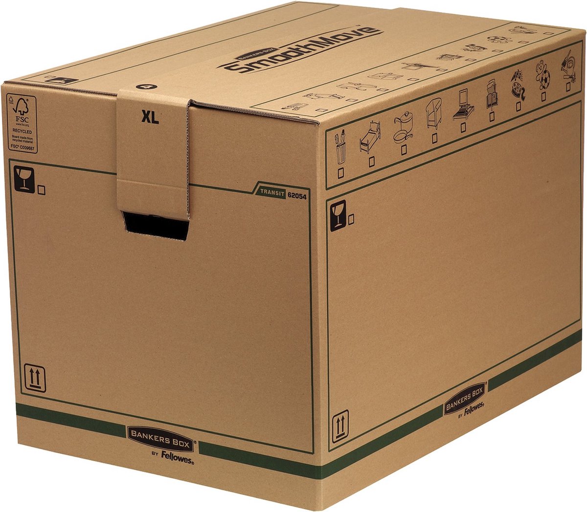 5 x Bankers Box Umzugsbox extra groß 48x46,3x63,2cm braun