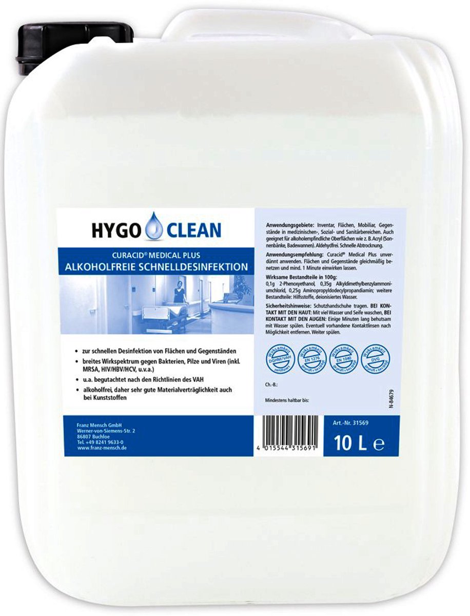 HygoClean Schnellwirkende Wisch-Desinfektion 10l