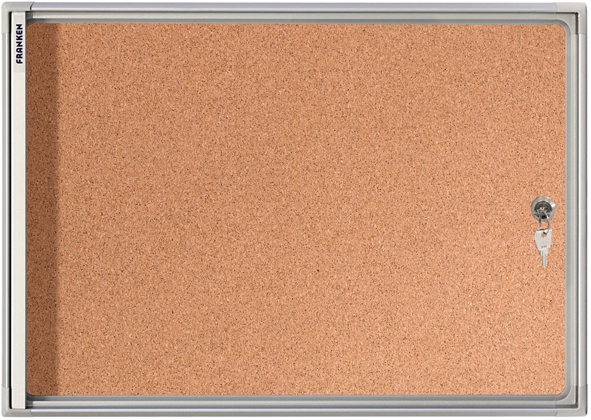 Franken Schaukasten X-tra!Line 73x98x3,5cm silber mit Pinwand für Inne