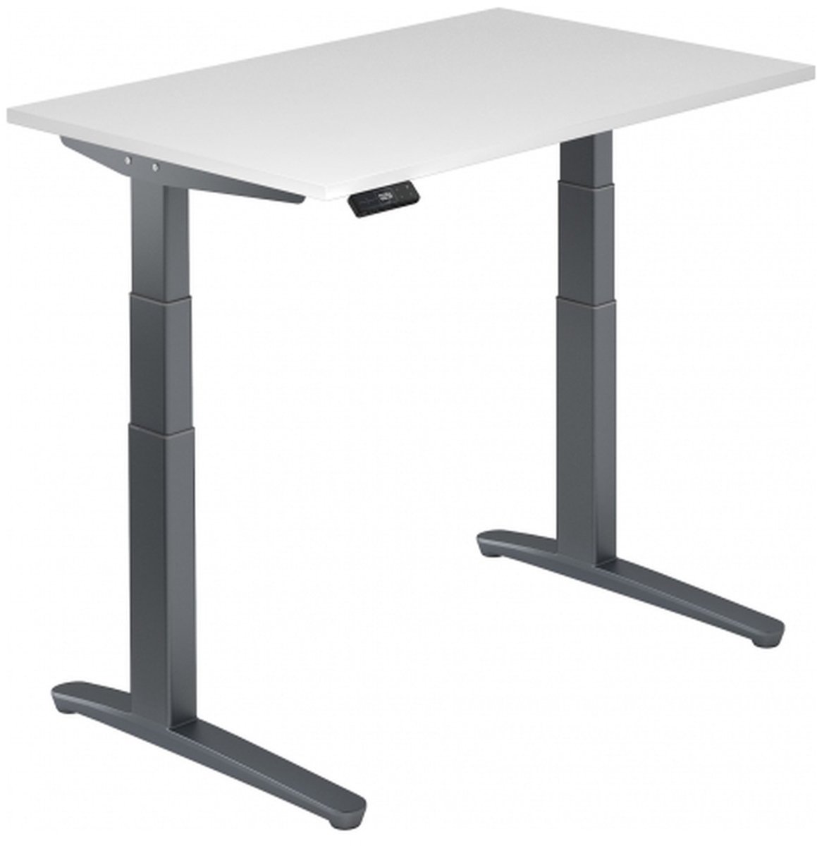 mcbuero.de Sitz-Steh-Schreibtisch elektrisch 120x80cm Weiß/Graphit