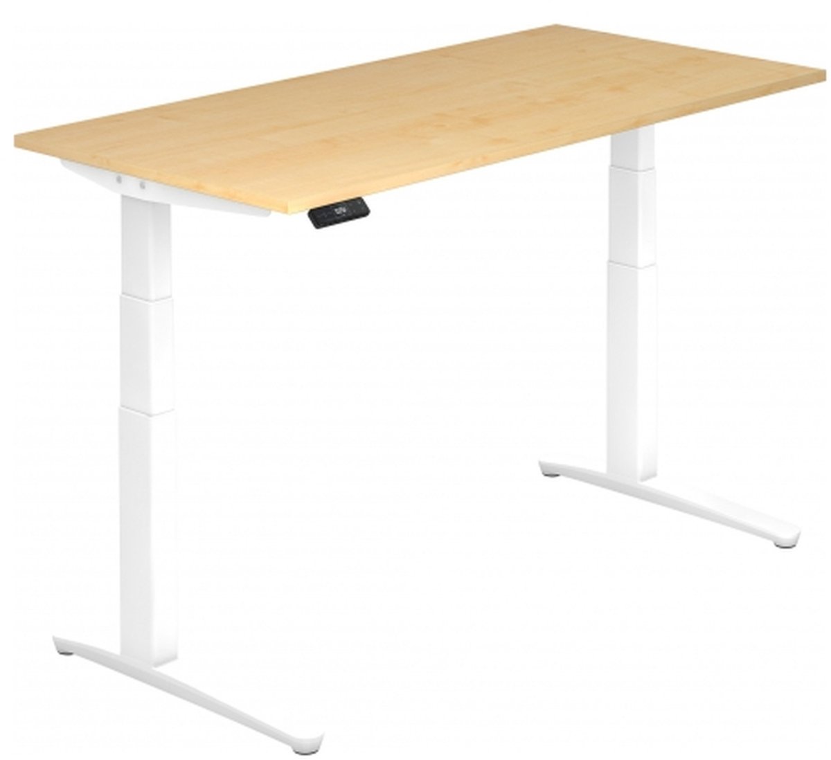 mcbuero.de Sitz-Steh-Schreibtisch elektrisch 160x80cm Ahorn/Weiß
