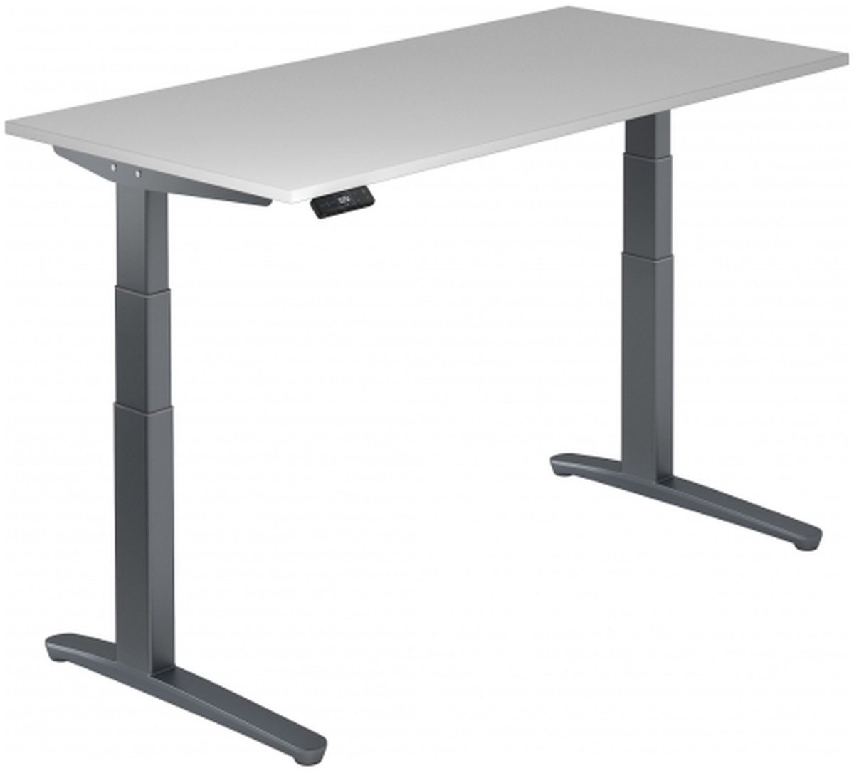 mcbuero.de Sitz-Steh-Schreibtisch elektrisch 160x80cm Grau/Graphit
