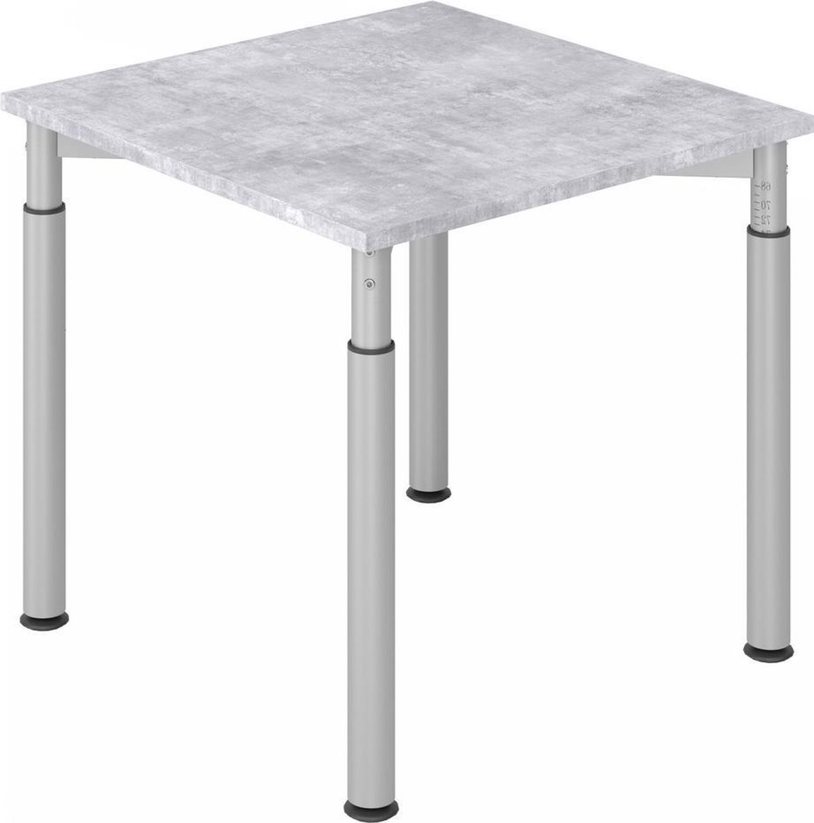 mcbuero.de Schreibtisch 80x80cm Beton/Silber