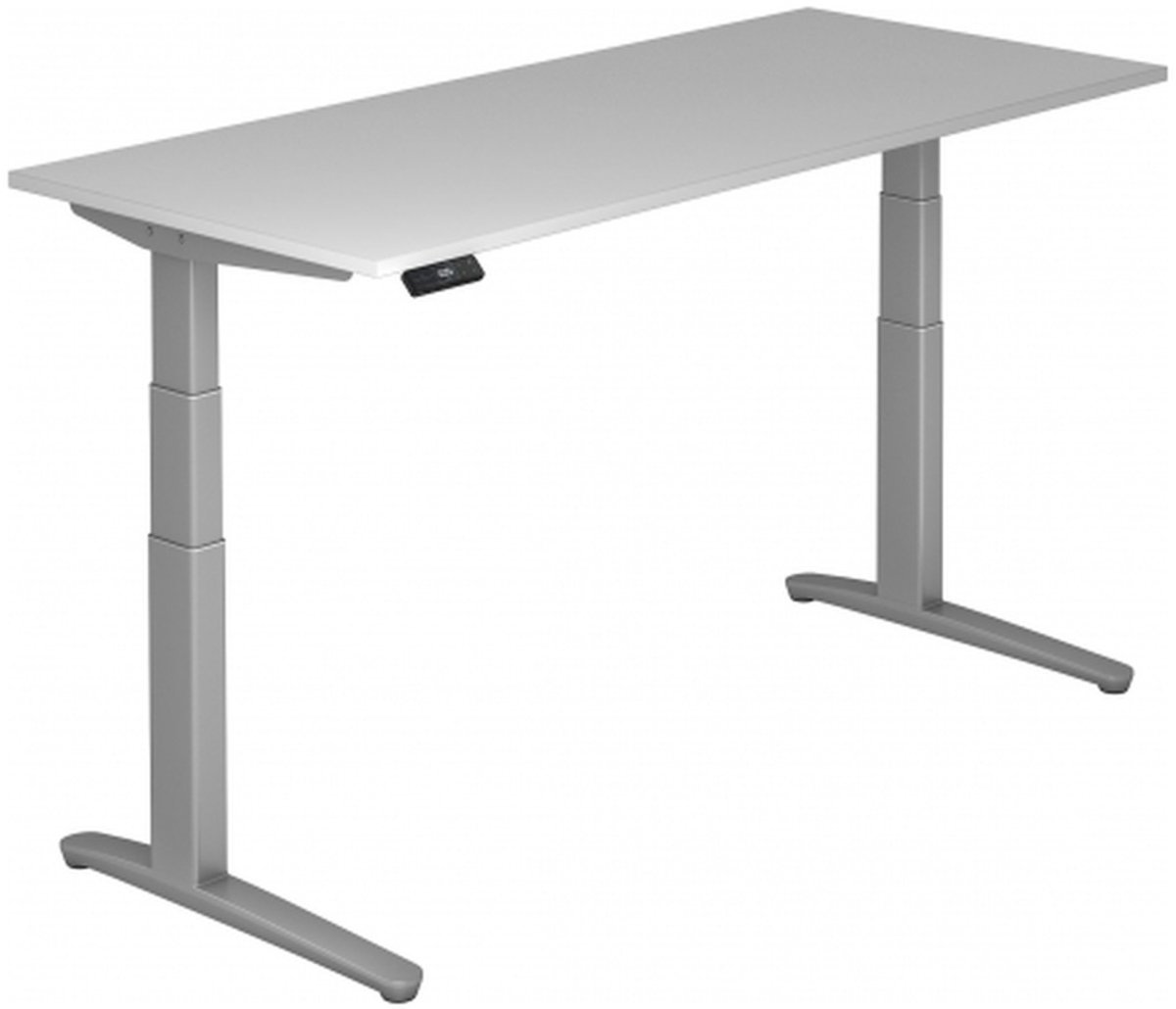 mcbuero.de Sitz-Steh-Schreibtisch elektrisch 180x80cm Grau/silber