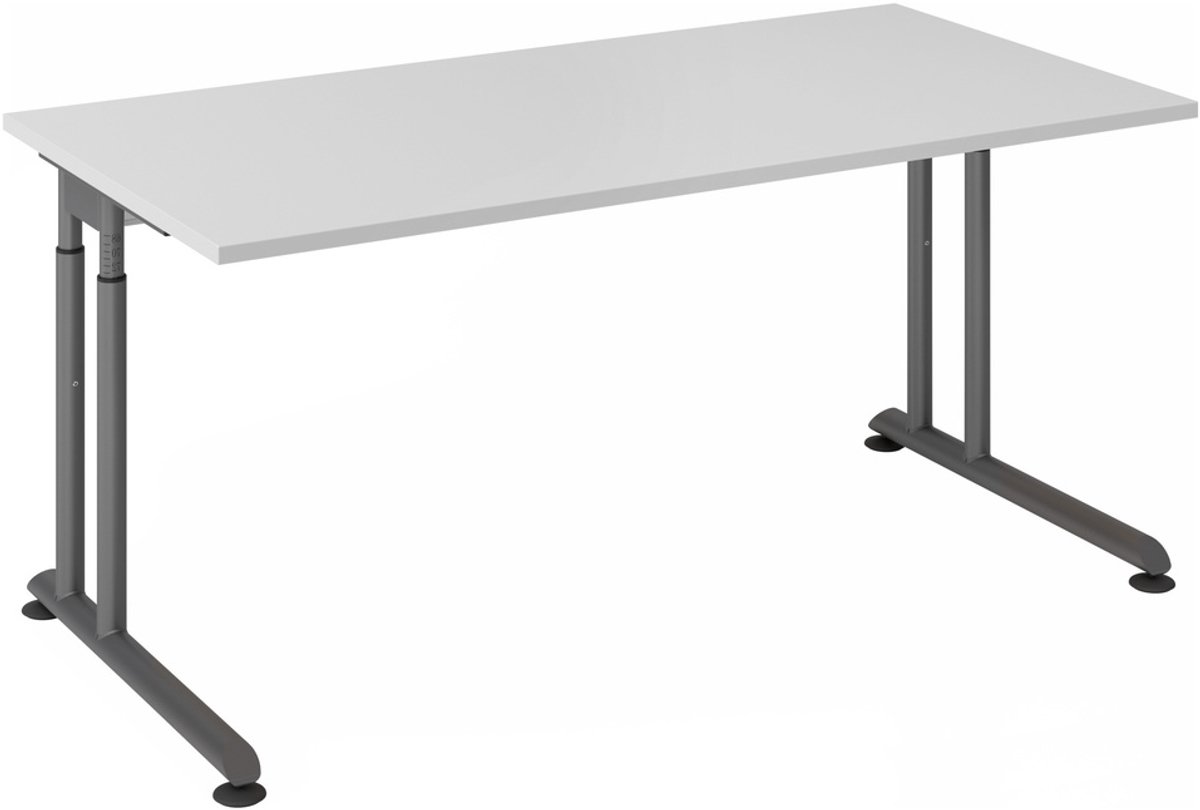 mcbuero.de Schreibtisch C-Fuß 160x80cm Grau/Graphit