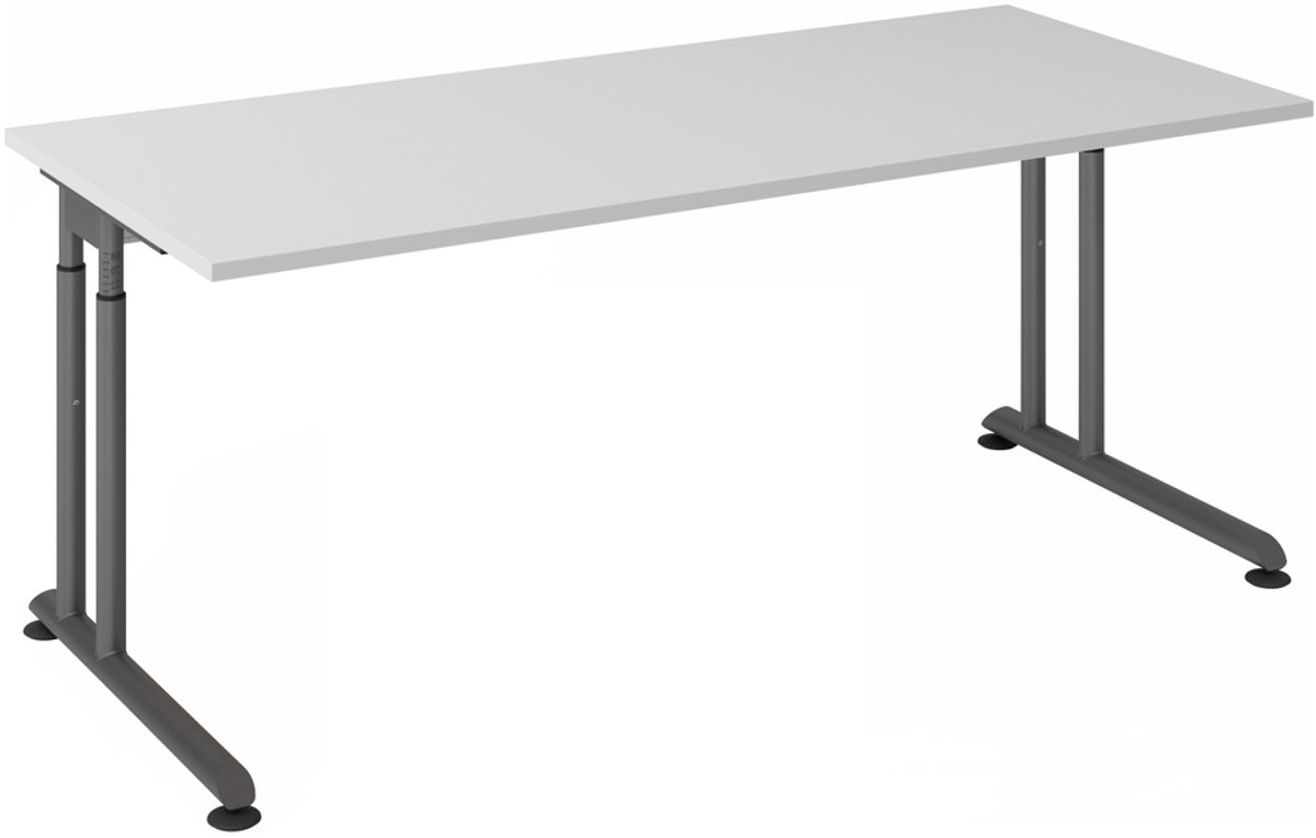 mcbuero.de Schreibtisch C-Fuß 180x80cm Grau/Graphit