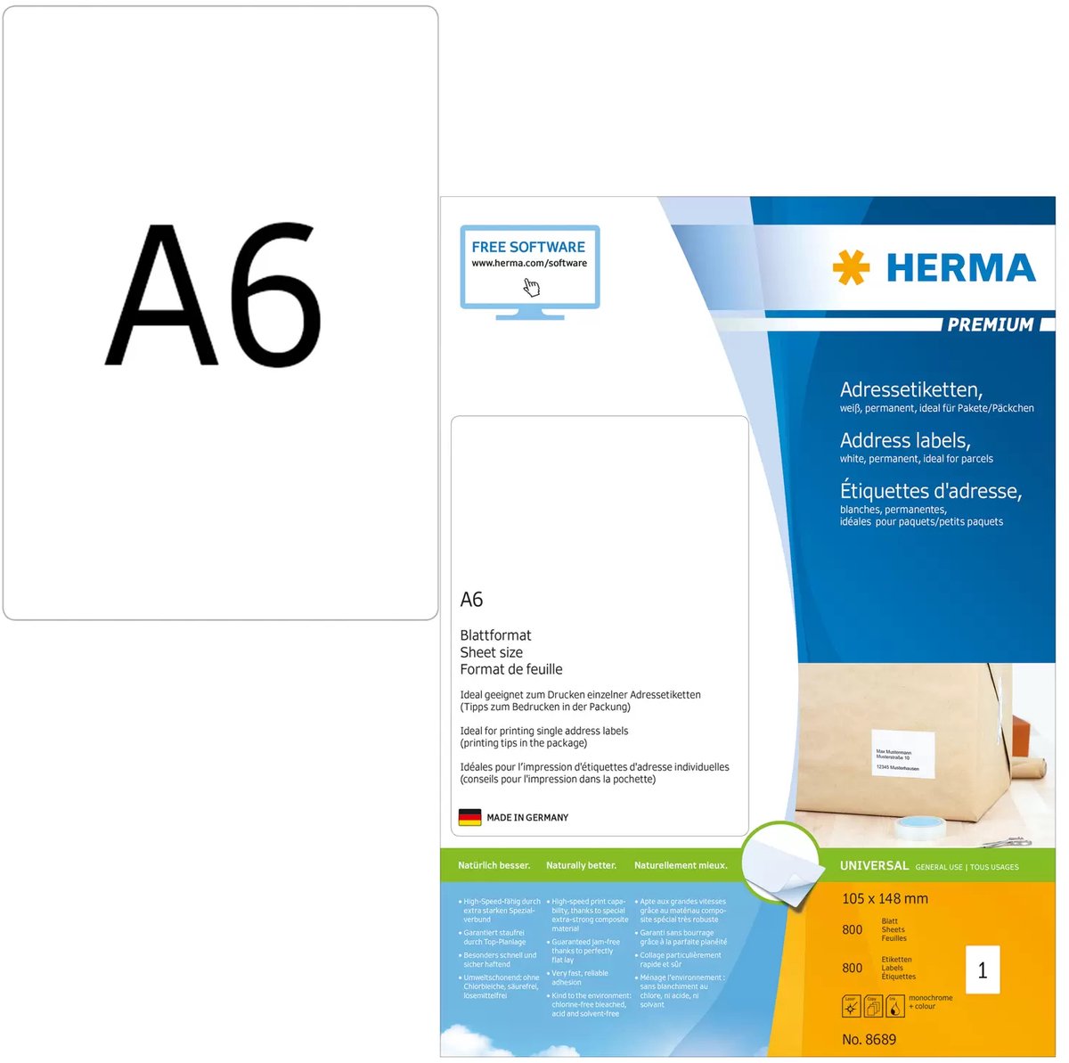 Herma Etiketten weiß 105x148mm Premium A6 VE=800 Stück
