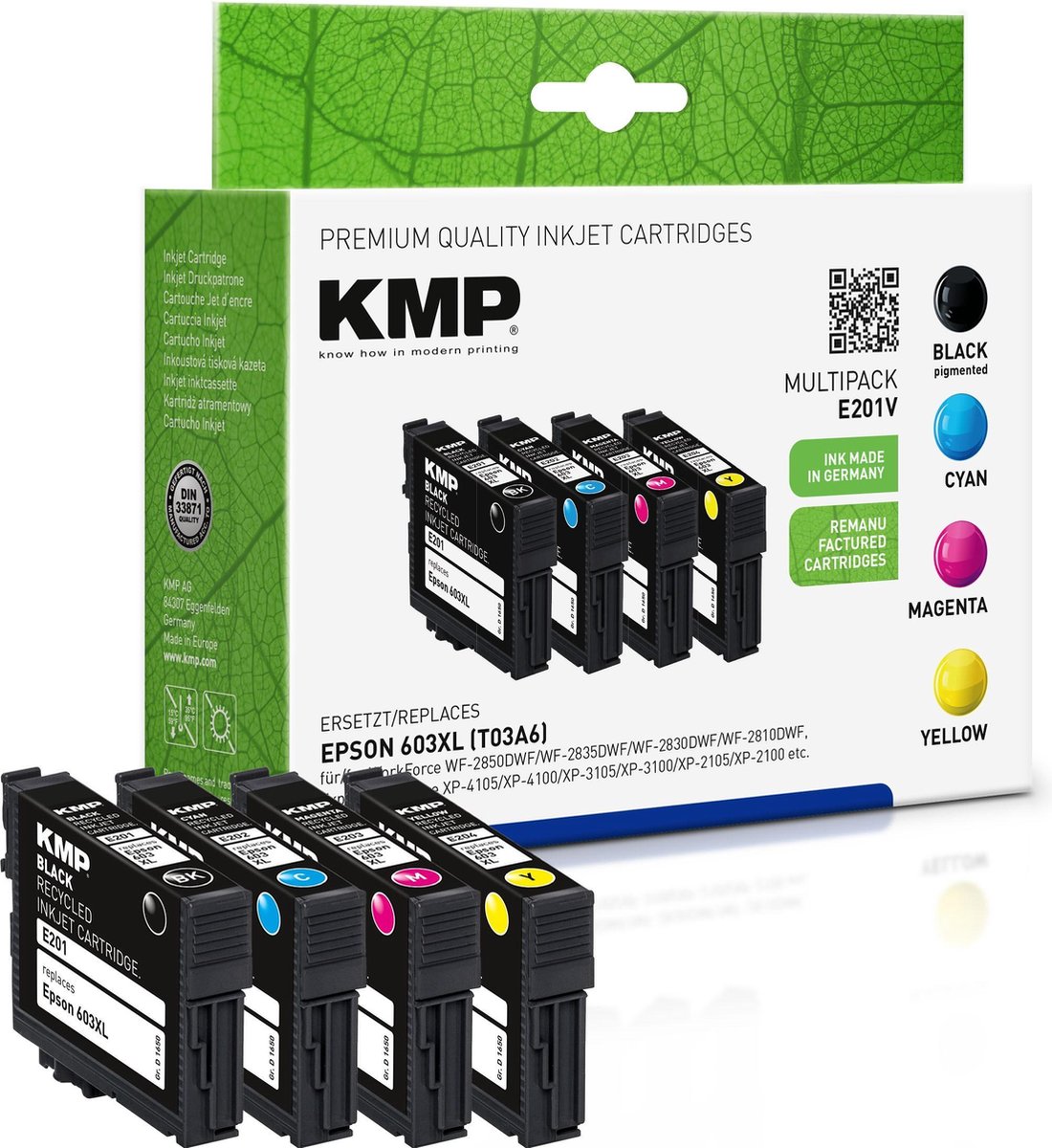 KMP Tintenpatrone E201V 1650,4005 wie Epson 603XL schwarz/c/m/y 4 Stüc