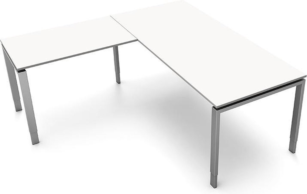 Kerkmann Schreibtisch Form5 180 180x80x68-82cm / Anbau 100x60cm weiß
