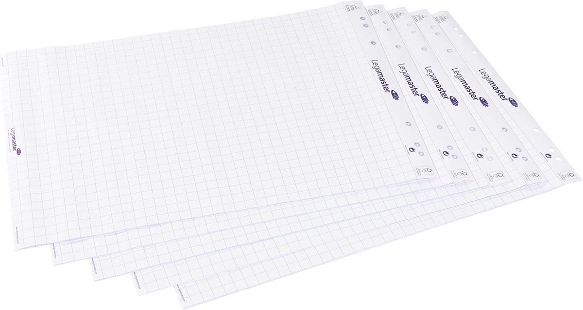 Legamaster Flipchart-Papier 65x98cm 20 Blatt kariert VE=5 Stück