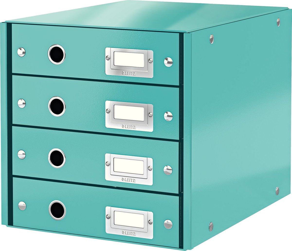 Leitz Schubladenbox 4 Fächer Karton eisblau