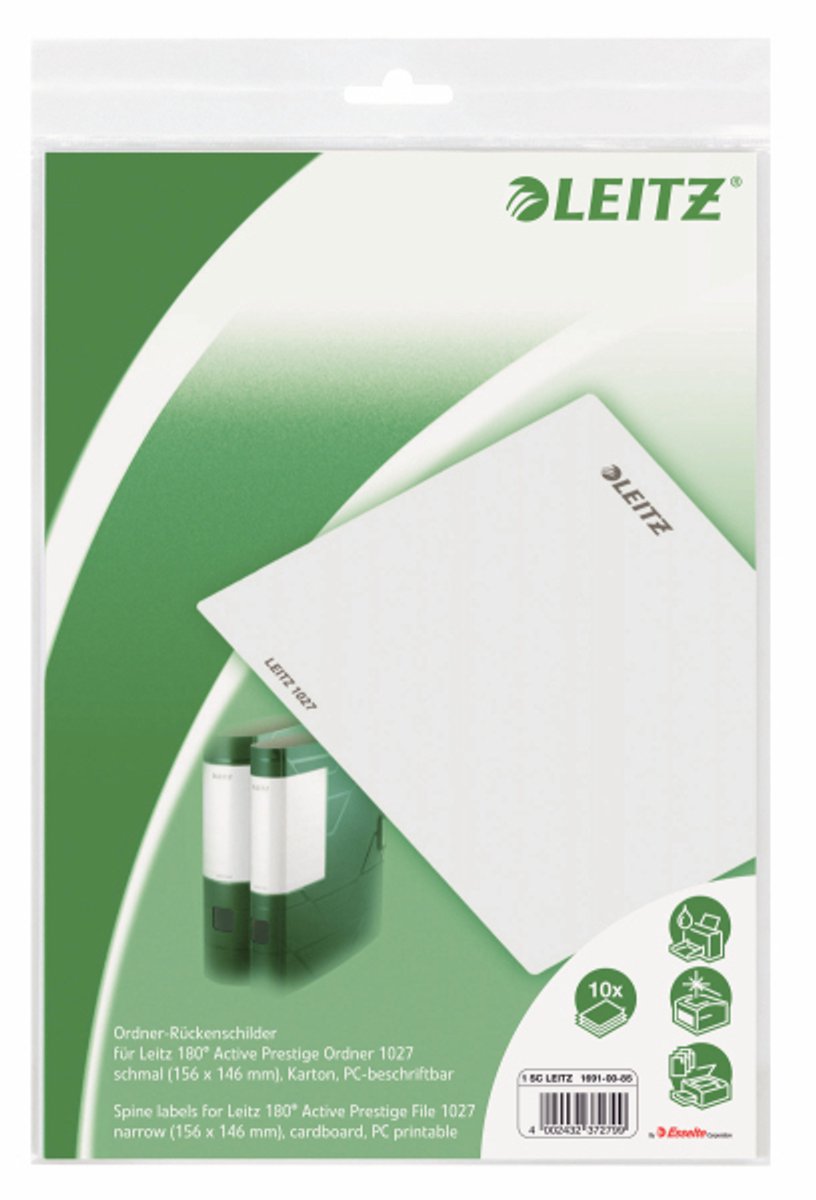 10 x Leitz Einsteckrückenschilder 156x145mm grau VE=1 Stück