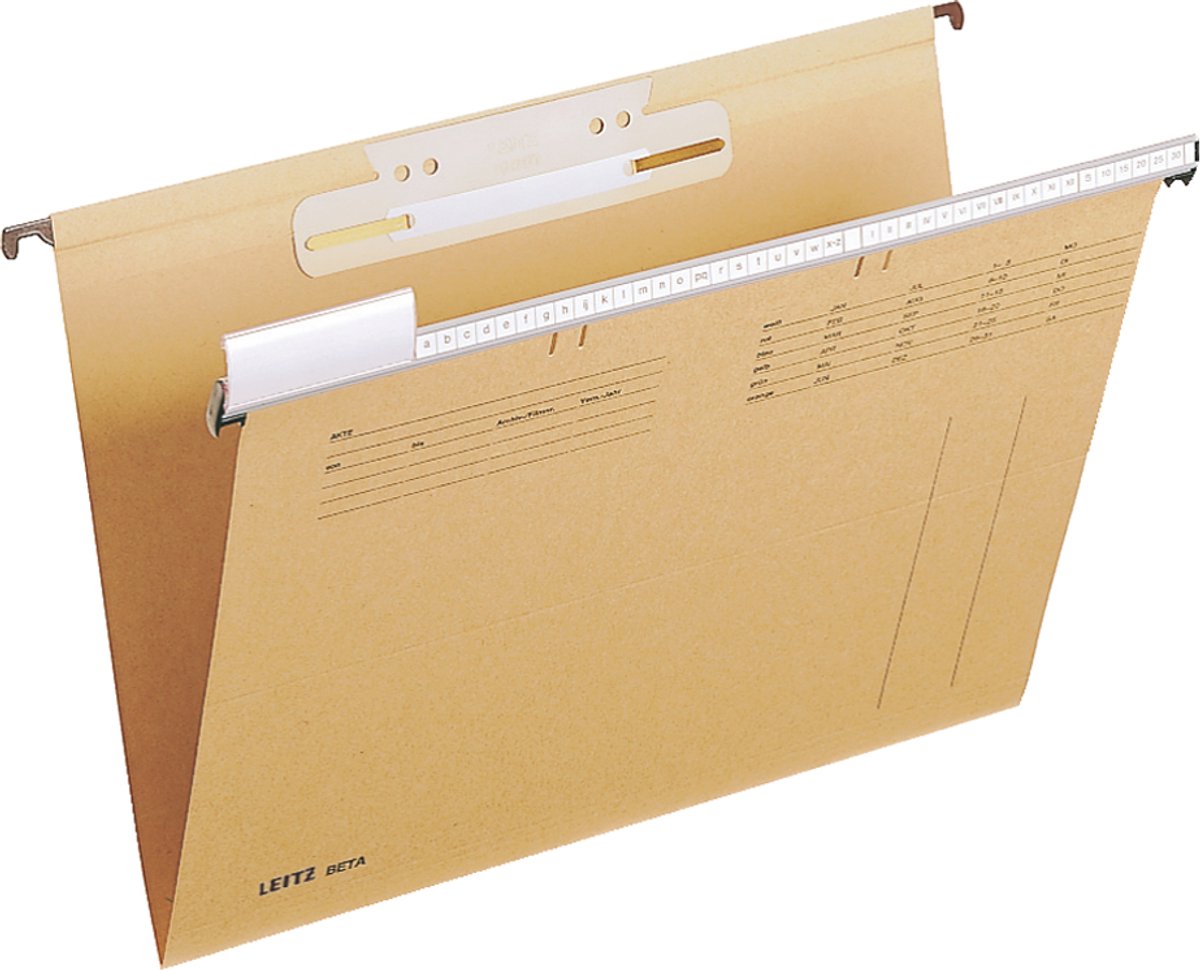 250 x Leitz Einsteckheftstreifen Alpha 3,8x15,8cm sand