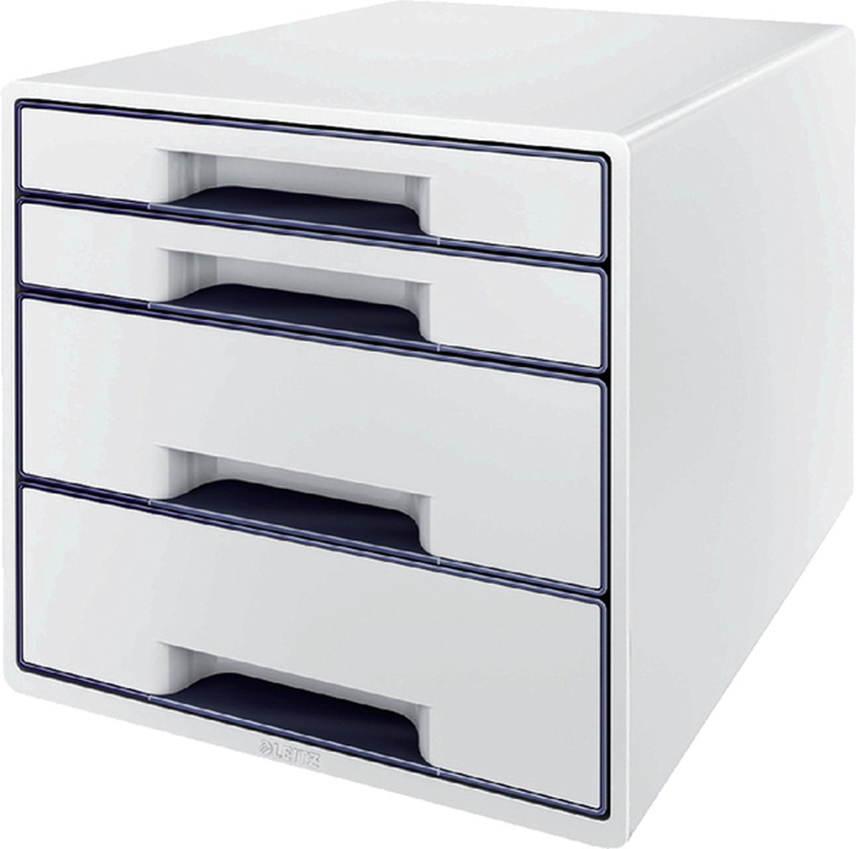 Leitz Schubladenbox Wow Cube 4 Schubladen PS perlweiß/grau