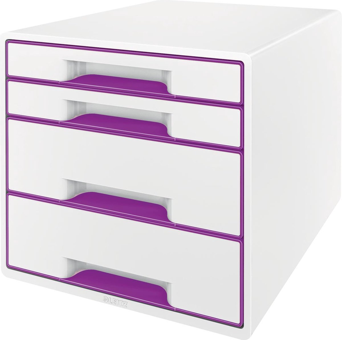 Leitz Schubladenbox Wow Cube 4 Schubladen PS perlweiß/violett