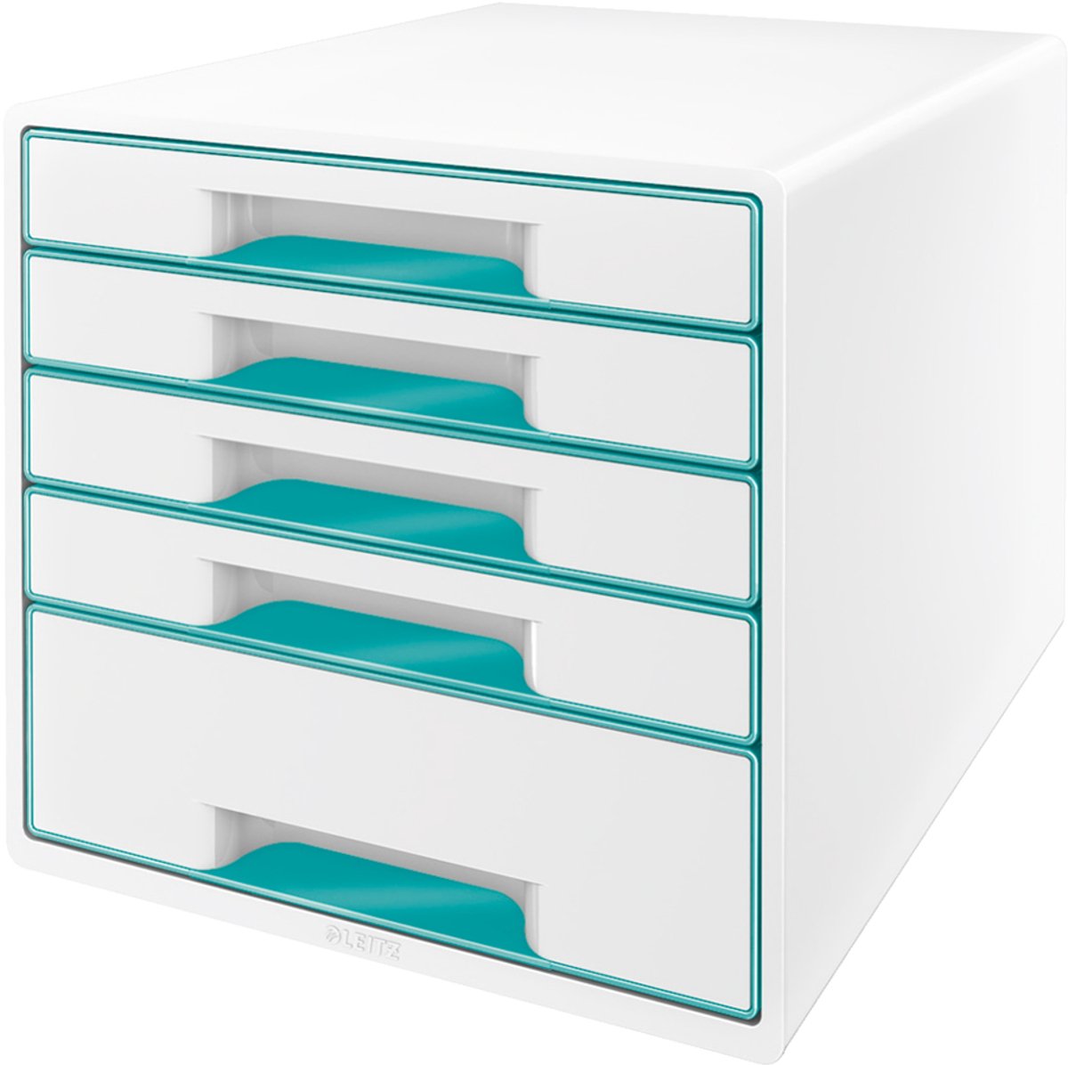 Leitz Schubladenbox Wow Cube 5 Schubladen PS perlweiß/eisblau