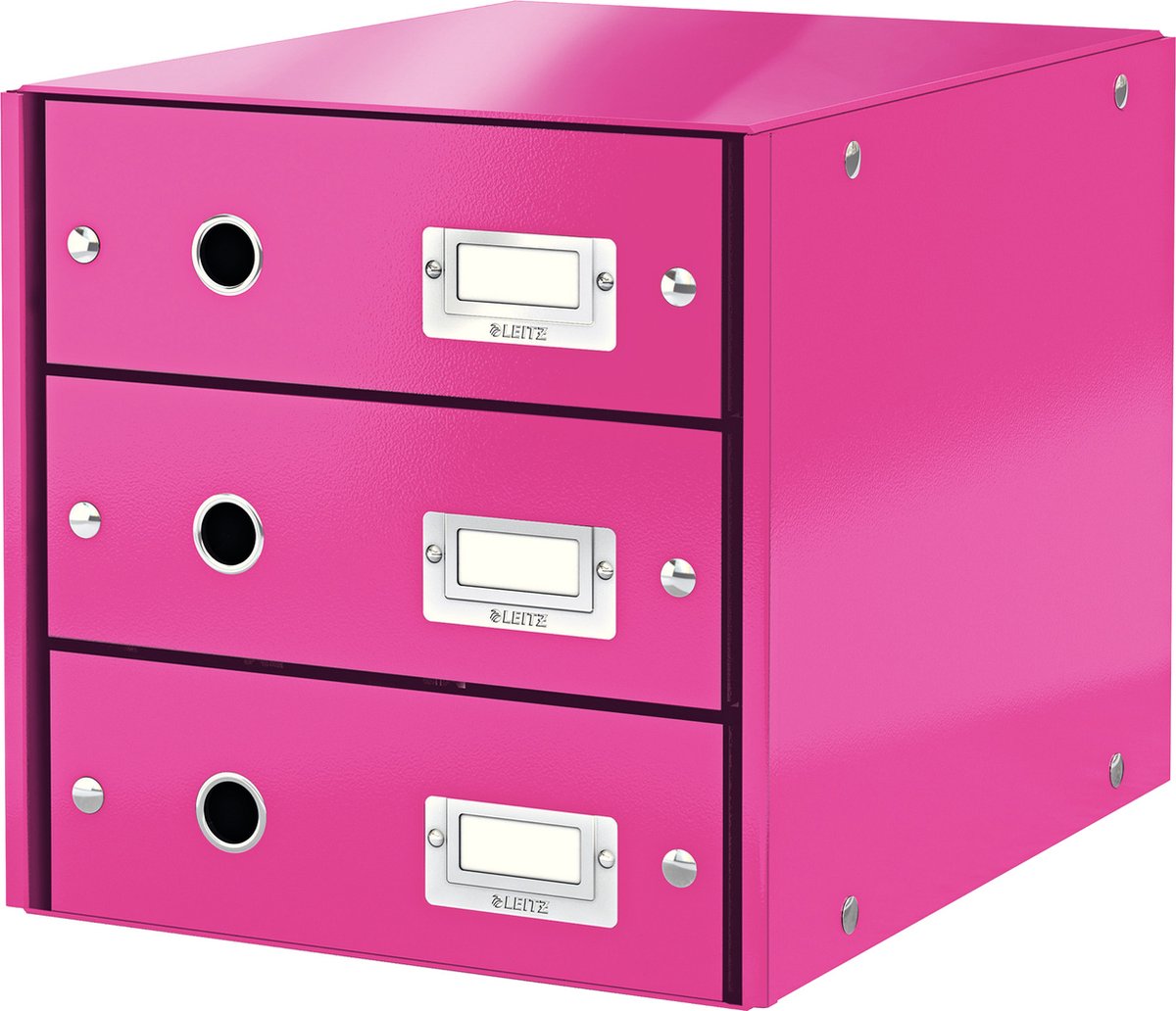 Leitz Schubladenbox 3 Fächer Karton pink