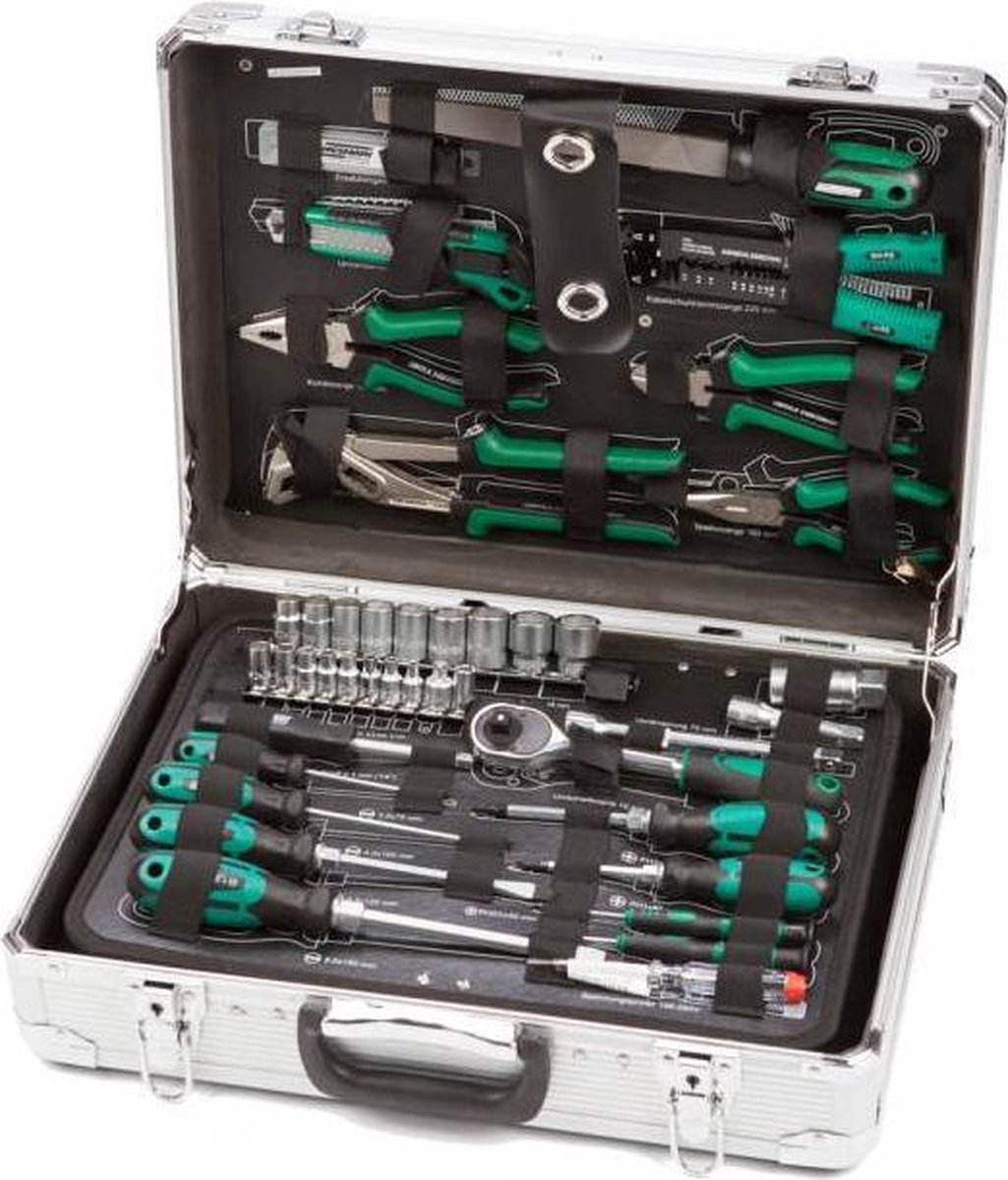 Brüder Mannesmann Alu-Werkzeugkoffer bestückt 108-tlg..