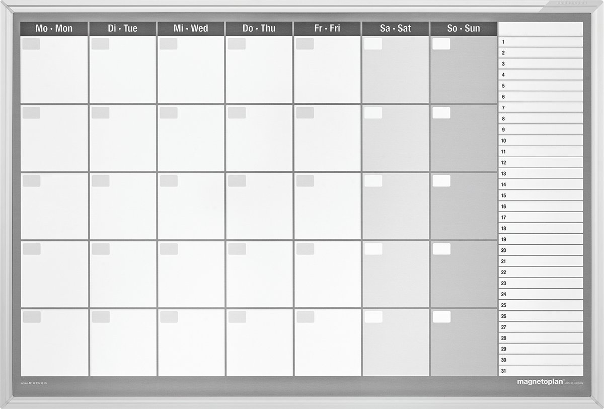 Magnetoplan Monatsplaner horizontal 1249512HS
