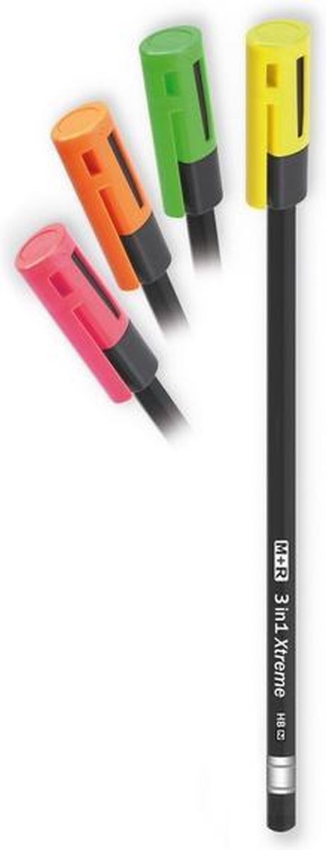 32 x M+R Kappen-Spitzer mit Bleistift Kunststoffspitzer mit Stift