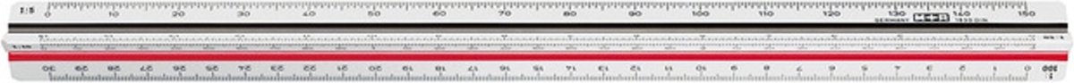10 x M+R Dreikantmaßstab 30cm zweifarbige Hohlkehle Berufsschule