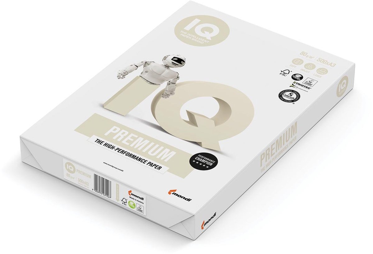5 x Mondi Kopierpapier IQ premium TrioTec A4 80g/qm weiß VE=500 Blatt