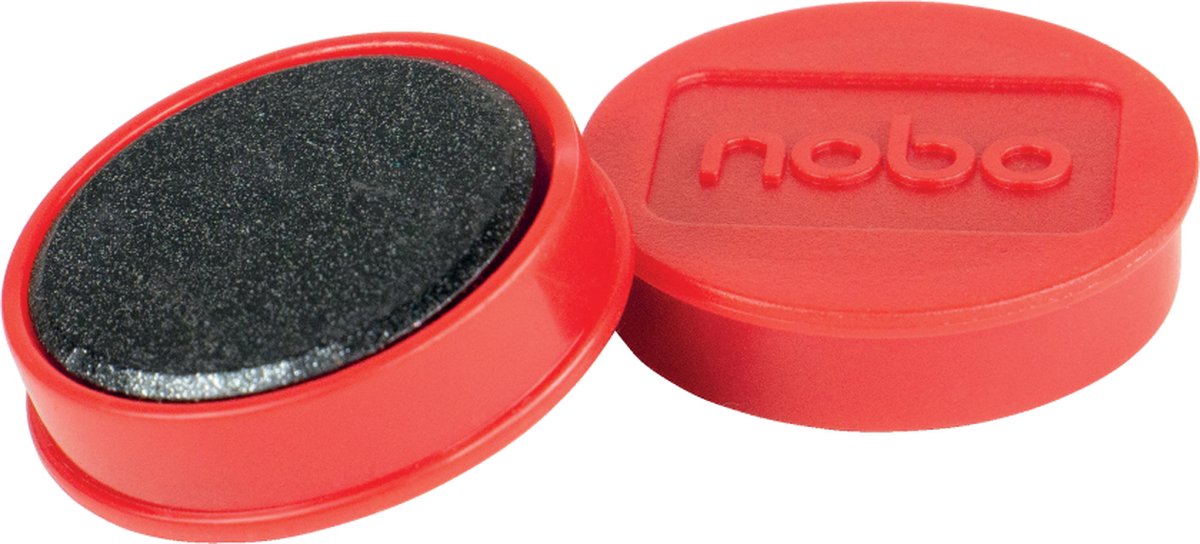 10 x Nobo Magnet rund 30mm VE=4 Stück rot
