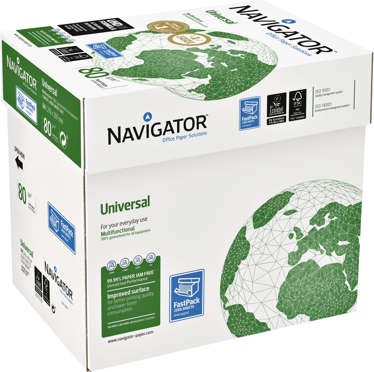 Navigator Kopierpapier 82470A80 Seiten DIN A4 80g hf weiß 2.500 Blatt