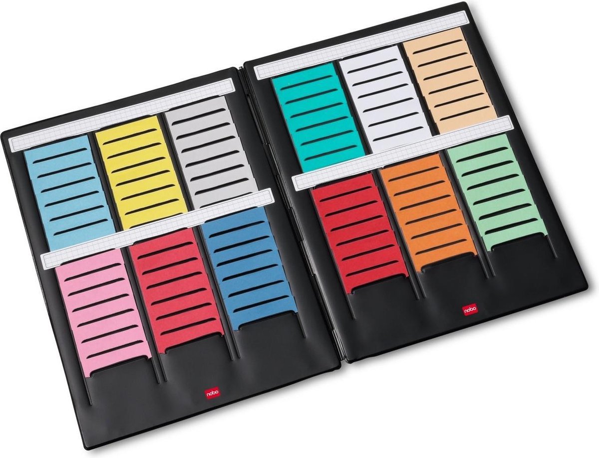 Nobo Mini Planer für T-Karten Gr.2 2-teilig 3 Spalten 16 Fächer