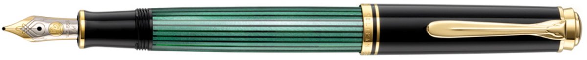 Pelikan Kolbenfüllhalter Souverän M600 Feder F schwarz/grün